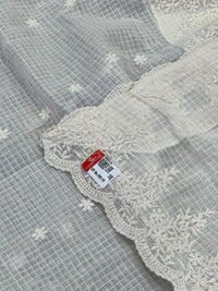 Dyeable Cotton Kota Duppata with Embroidery and Four Sale Lace